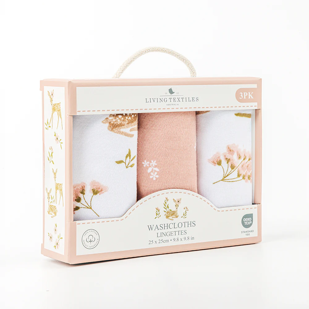 3 Pk Wash Cloths- Sophia Garden