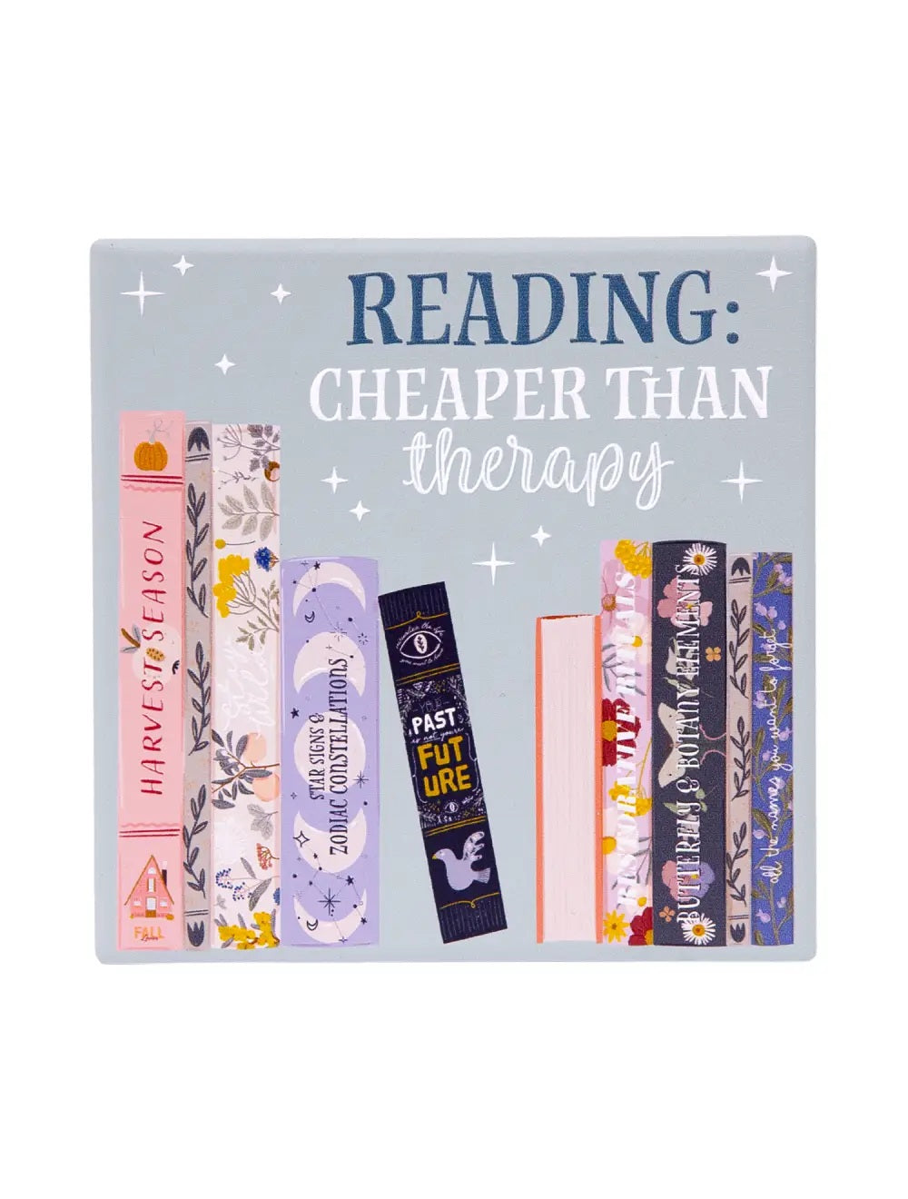 Forever Booked Therapy Ceramic Coaster