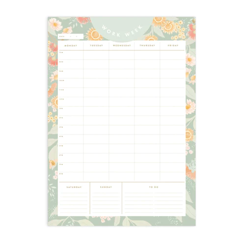 Work Week Note Paper Botanika A4 Work Week Notepad – Nextra Kotara