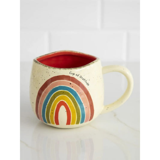 Artisan Mug Cup Of Gratitude Rainbow 