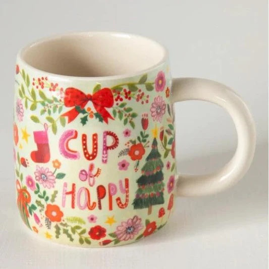 Stoneware Mug Chrismas Cup Of Happy 