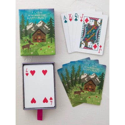 Playing Cards Green Cabin Happy