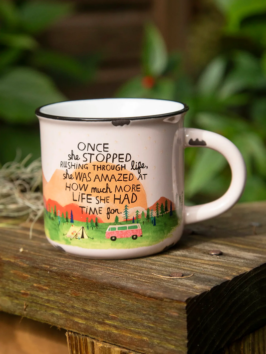 Camp Mug Coral Once She Stopped 