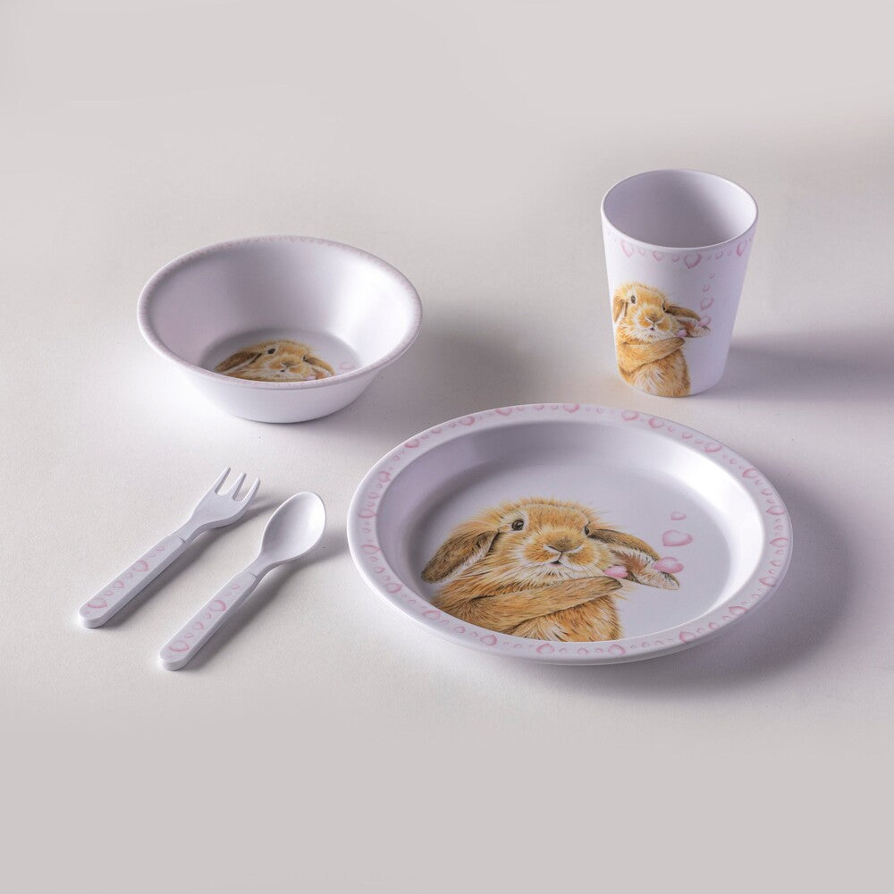 Bunny Hearts Kids Dinner Set