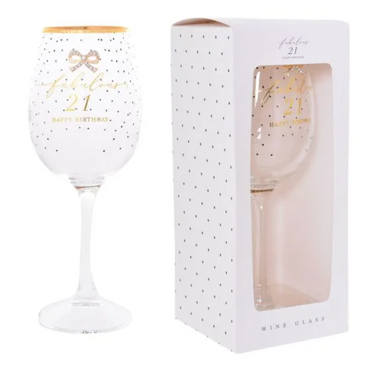 Jewelled 21st Wine Glass