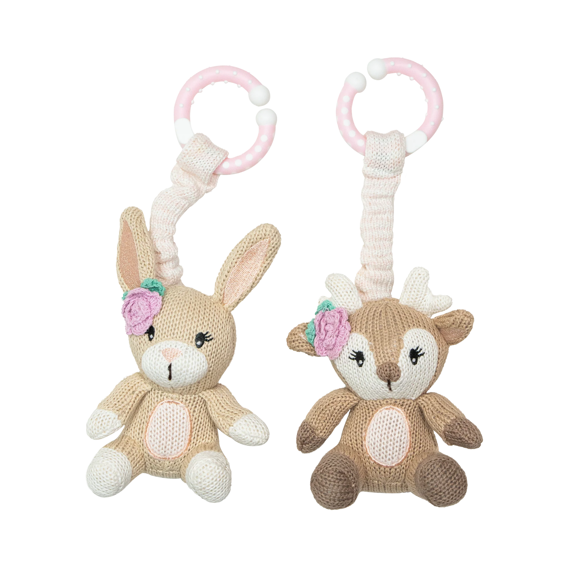 2pk Stroller Toys Fawn & Bunny