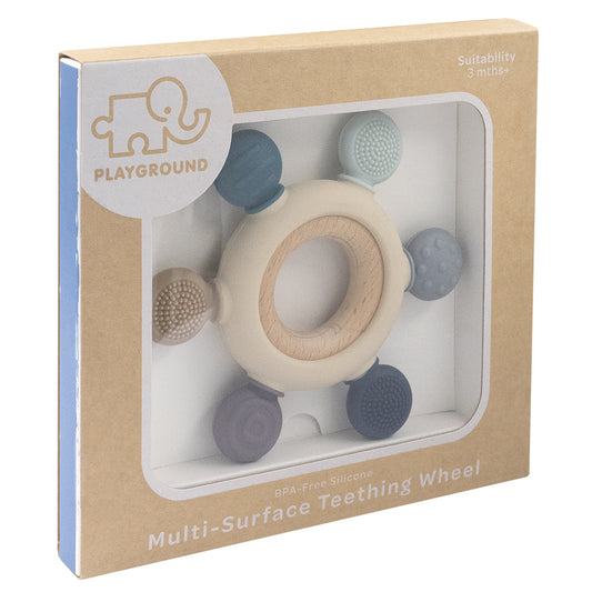 Multi Surface Teething Wheel Multi Blue