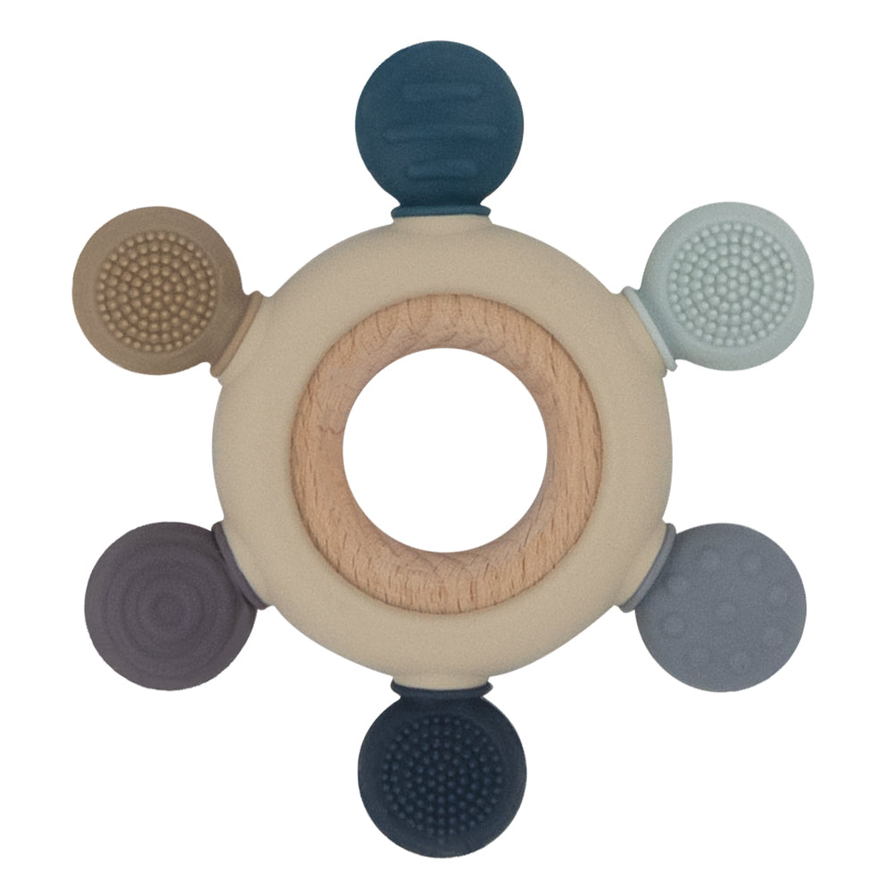 Multi Surface Teething Wheel Multi Blue