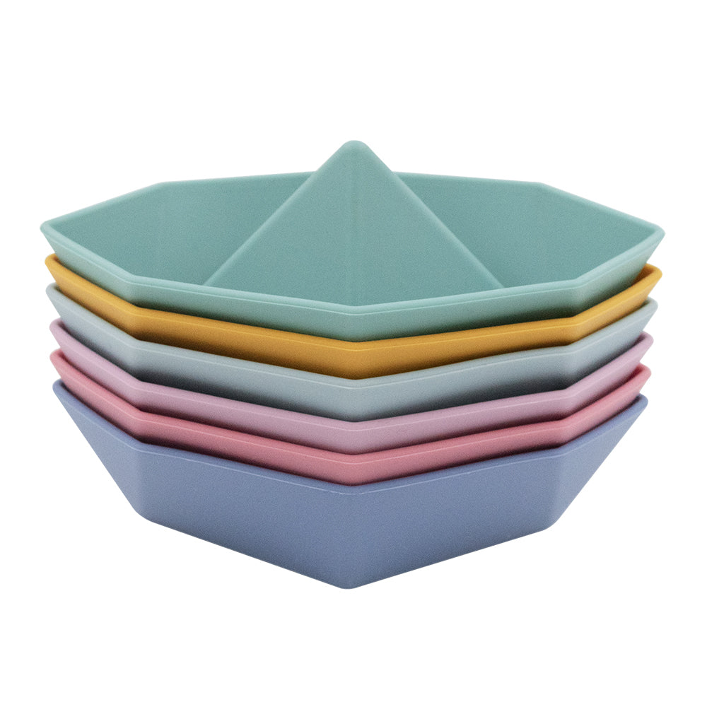 6pk Origami Bath Boats- Multi