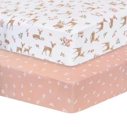 2pk Cot Fitted Sheets Sophia Garden
