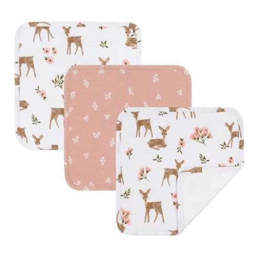 3 Pk Wash Cloths- Sophia Garden 