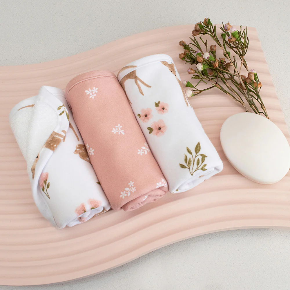 3 Pk Wash Cloths- Sophia Garden 