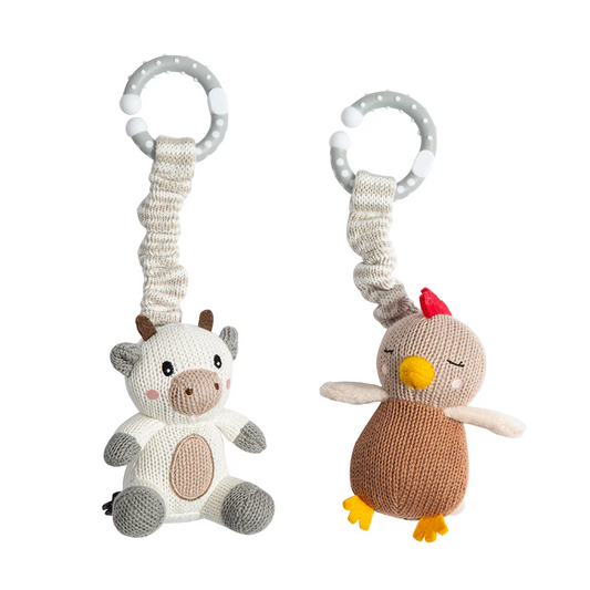 2pk Stroller Toy Cow & Chicken