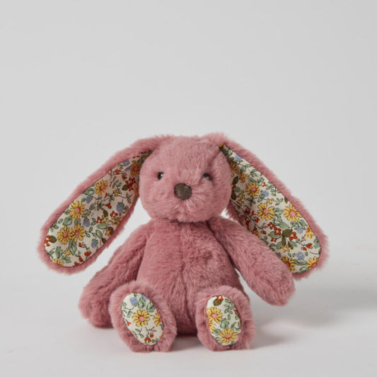 Floral Raspberry Rattle Bunny Sml