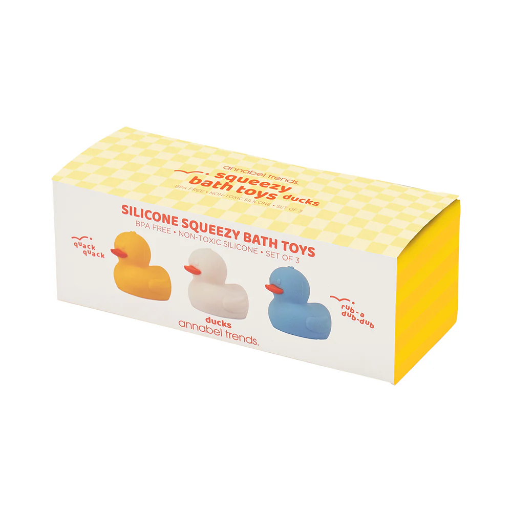 Silicone Squeezy Bath Toys Ducks 3pc