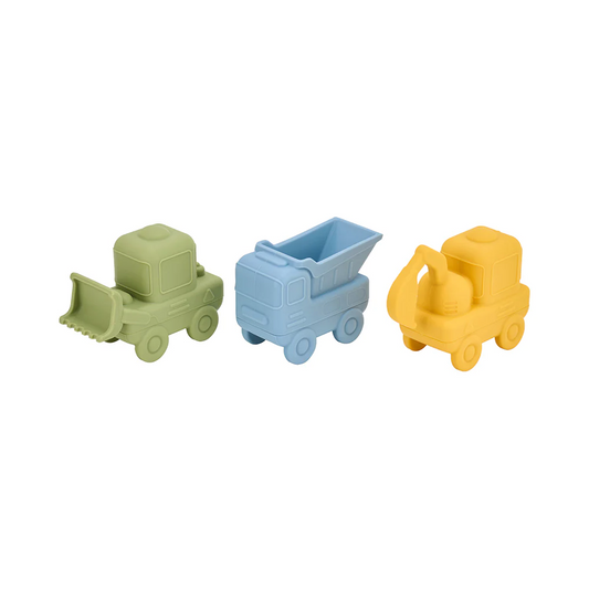 Silicone Squeezy Bath Toys Trucks 3pc