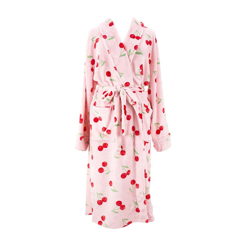 Bath Robe - Cosy Luxe Velvet Cherry