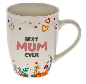 Best Mum Floral Hearts Mug