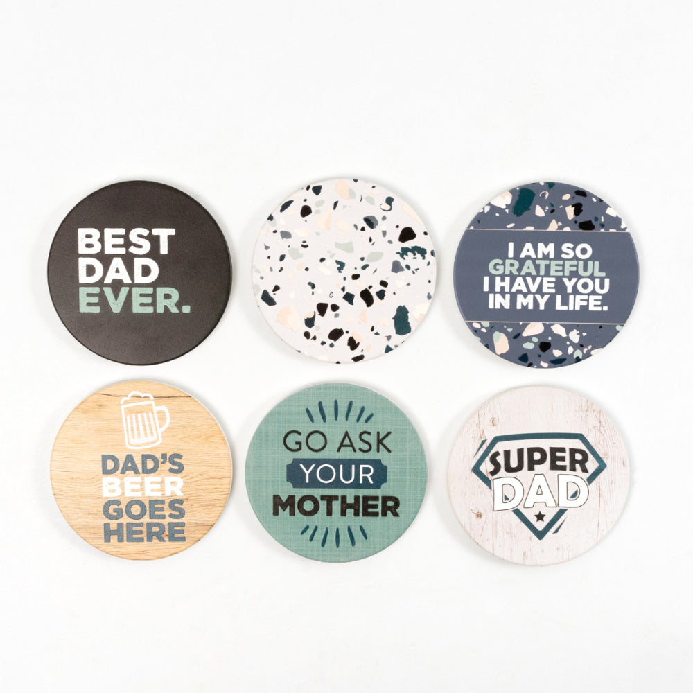 Grey Terrazzo Coaster Fathers Day