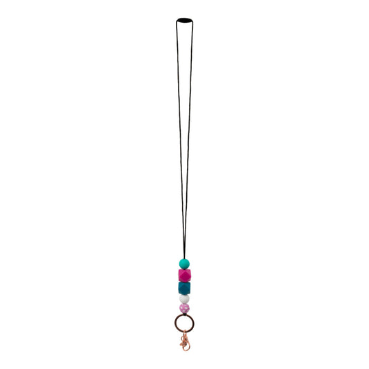 Teacher Beaded Lanyard Bubblegum