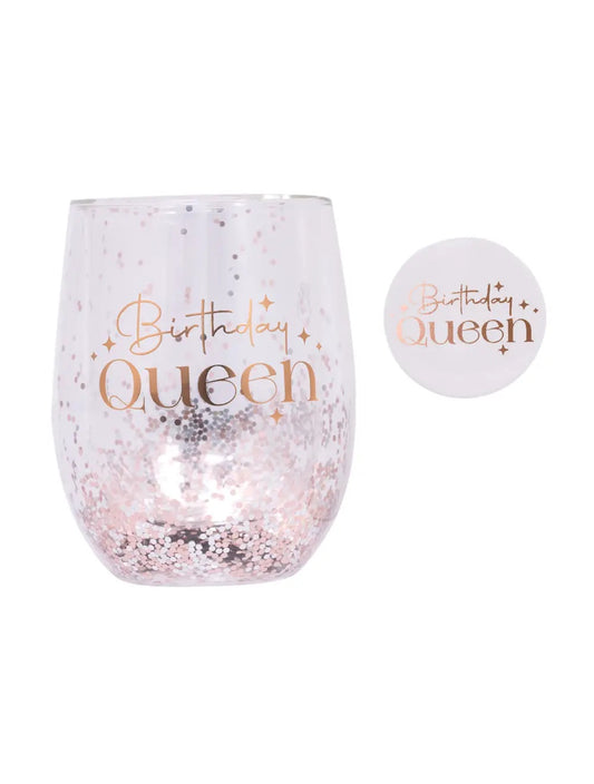 Celebration Birthday Glitter Stemless Gl
