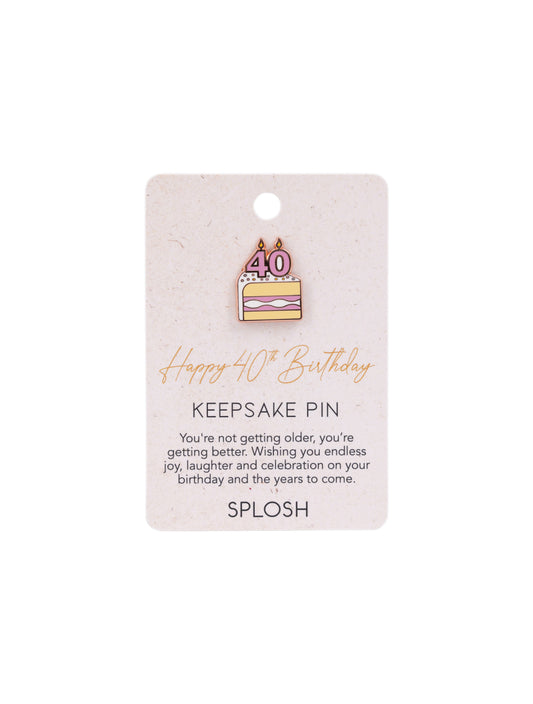 40th Birthday Keepsake Pin