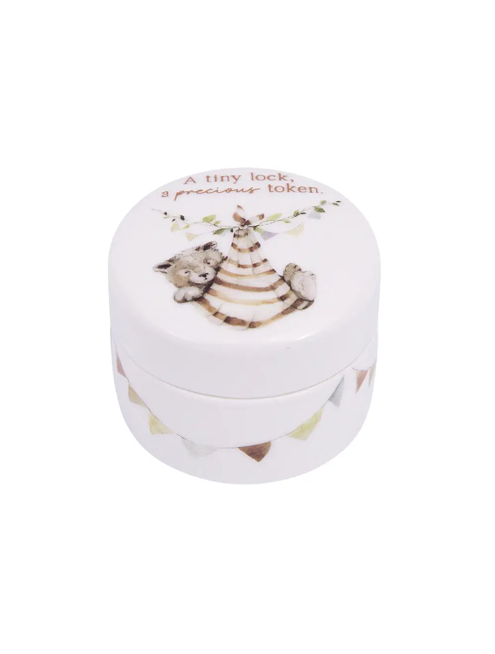 Tiny Wonders First Curl Ceramic Keepsake Box