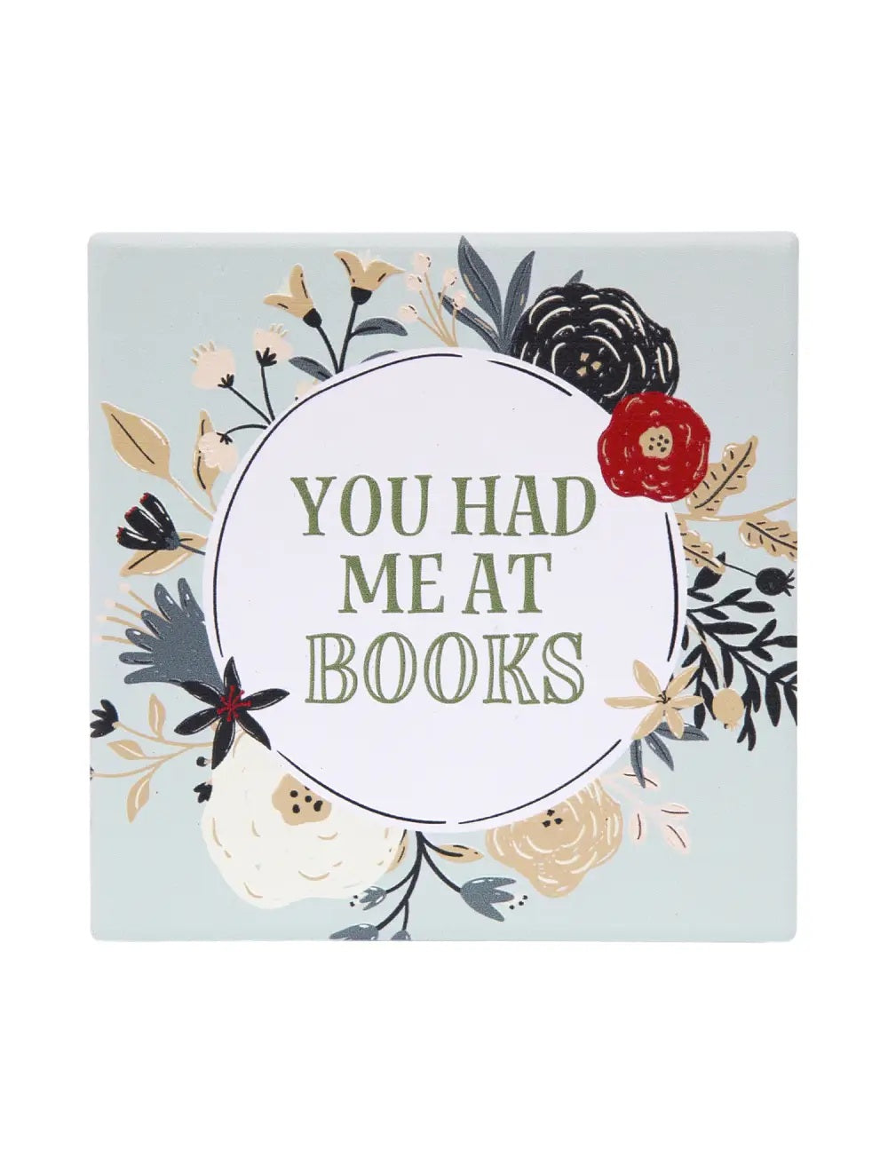 Forever Booked Floral Ceramic Coaster