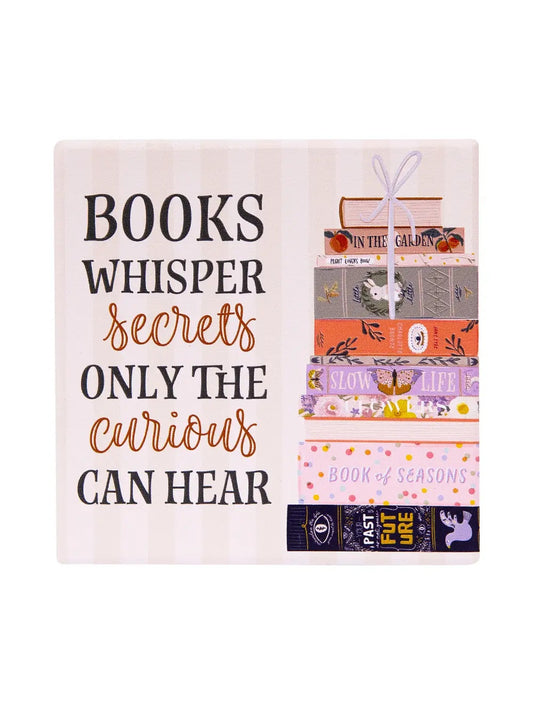 Forever Booked Secrets Ceramic Coaster