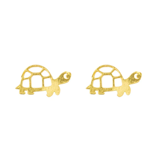 Earring Cute Tortoise Stencil Gold