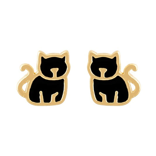 Earring Epoxy Cat Gold